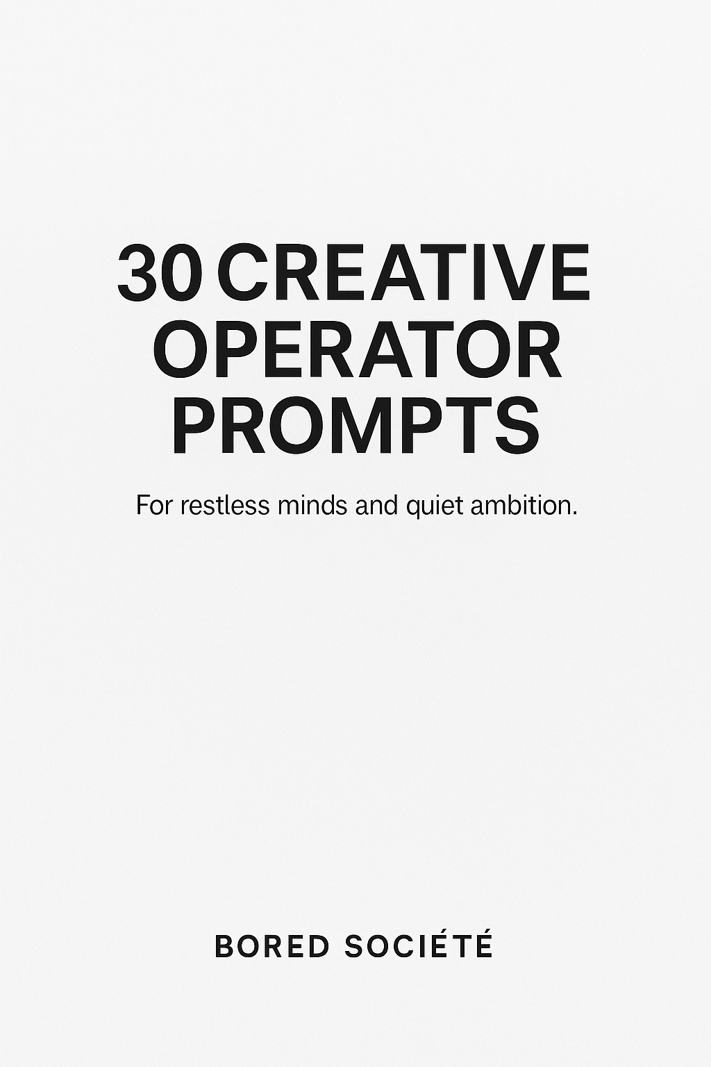 Free Creative Operator Prompts